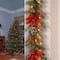 9' X 12" Pre-lit Decorative Collection Tartan Plaid Artificial Christmas Garland with Cones, Red Berries, Poinsettias and Soft White LED